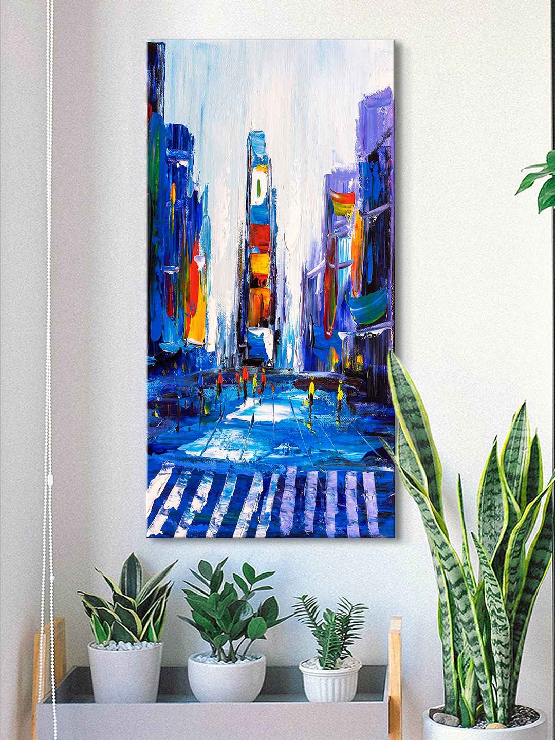 

999Store Blue & Yellow Abstract Painting Canvas Wall Art