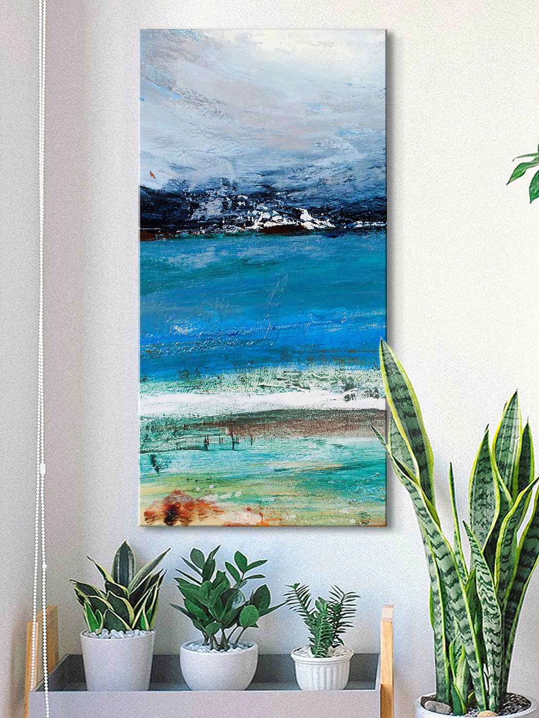 

999Store Blue & White Ocean Abstract Painting Wall Art
