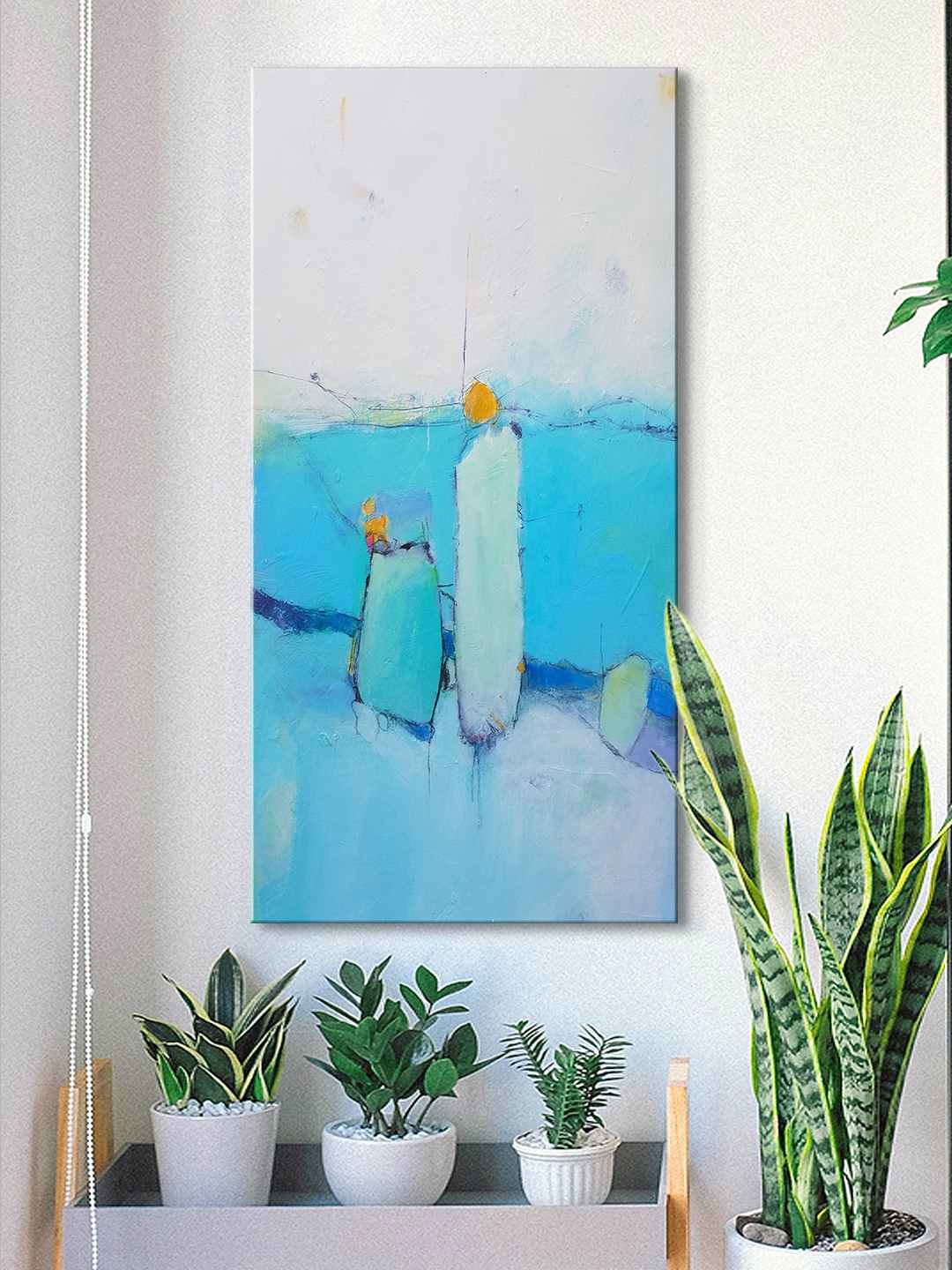 

999Store Blue & Grey Abstract Canvas Painting Wall Art
