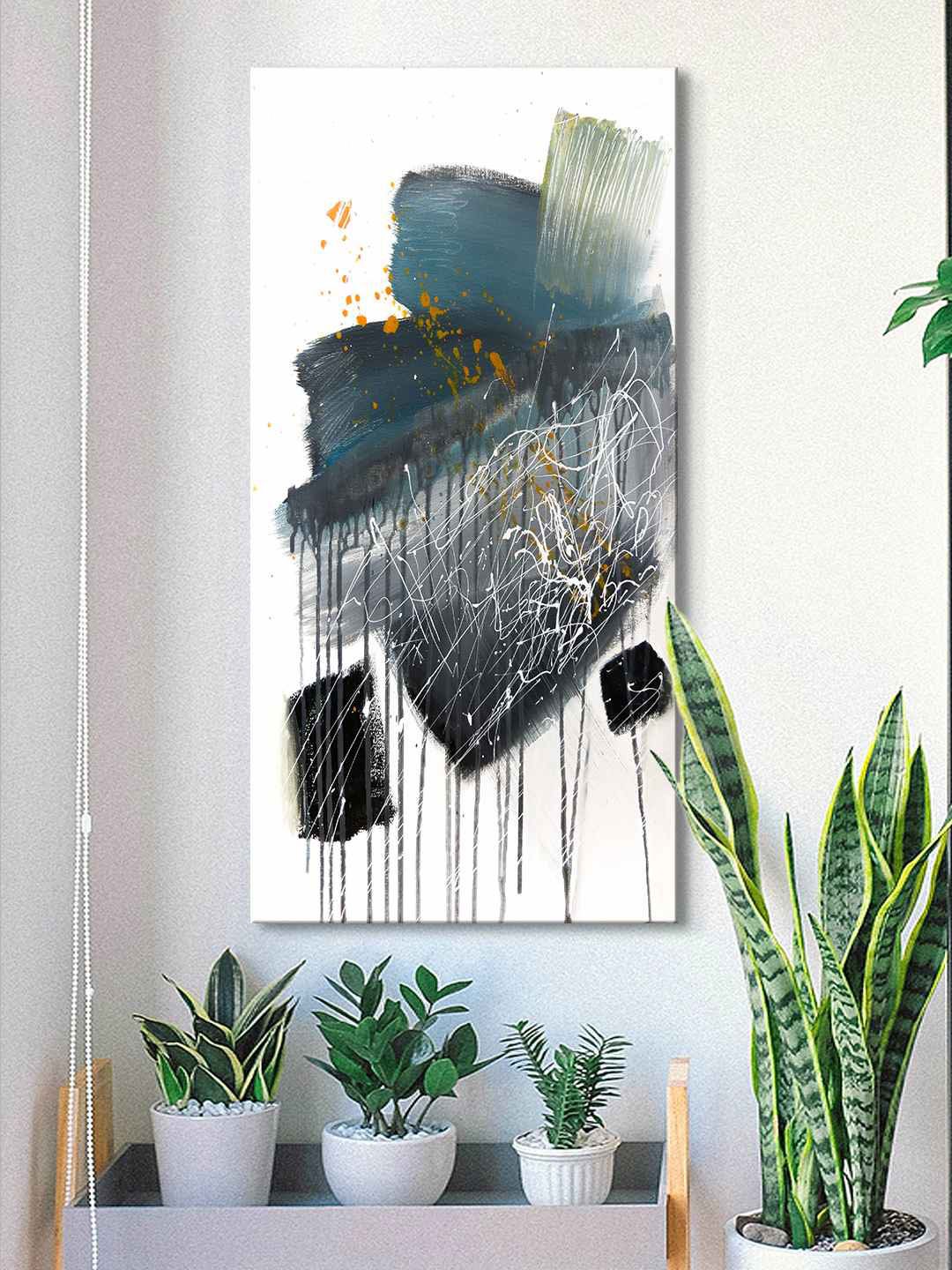 

999Store Grey & White Abstract Painting Framed Canvas Wall Art