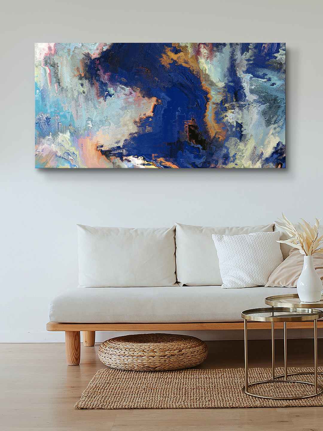 

999Store Navy Blue Abstract Painting Canvas Wall Art