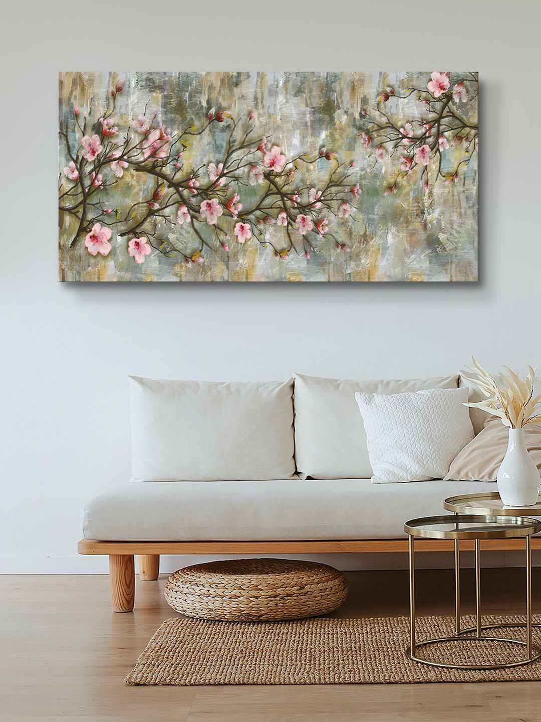 

999Store Grey & Brown Flowers & Tree Morden Art Painting Wall Art