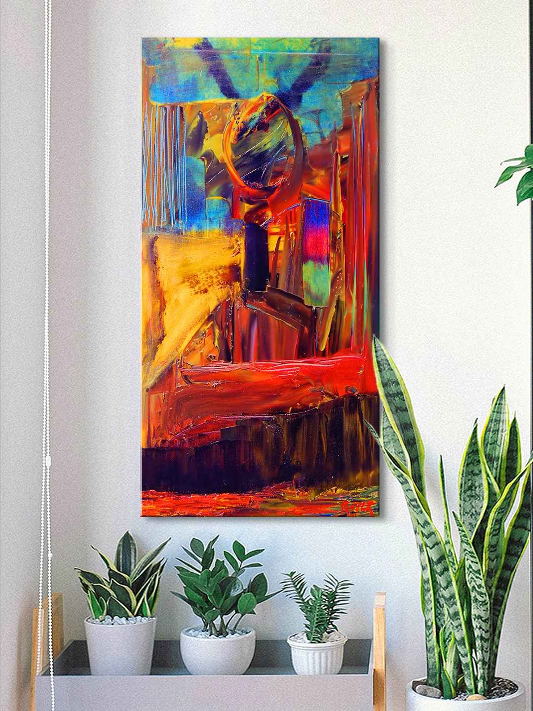 

999Store Red & Yellow Abstract Painting Canvas Wall Art