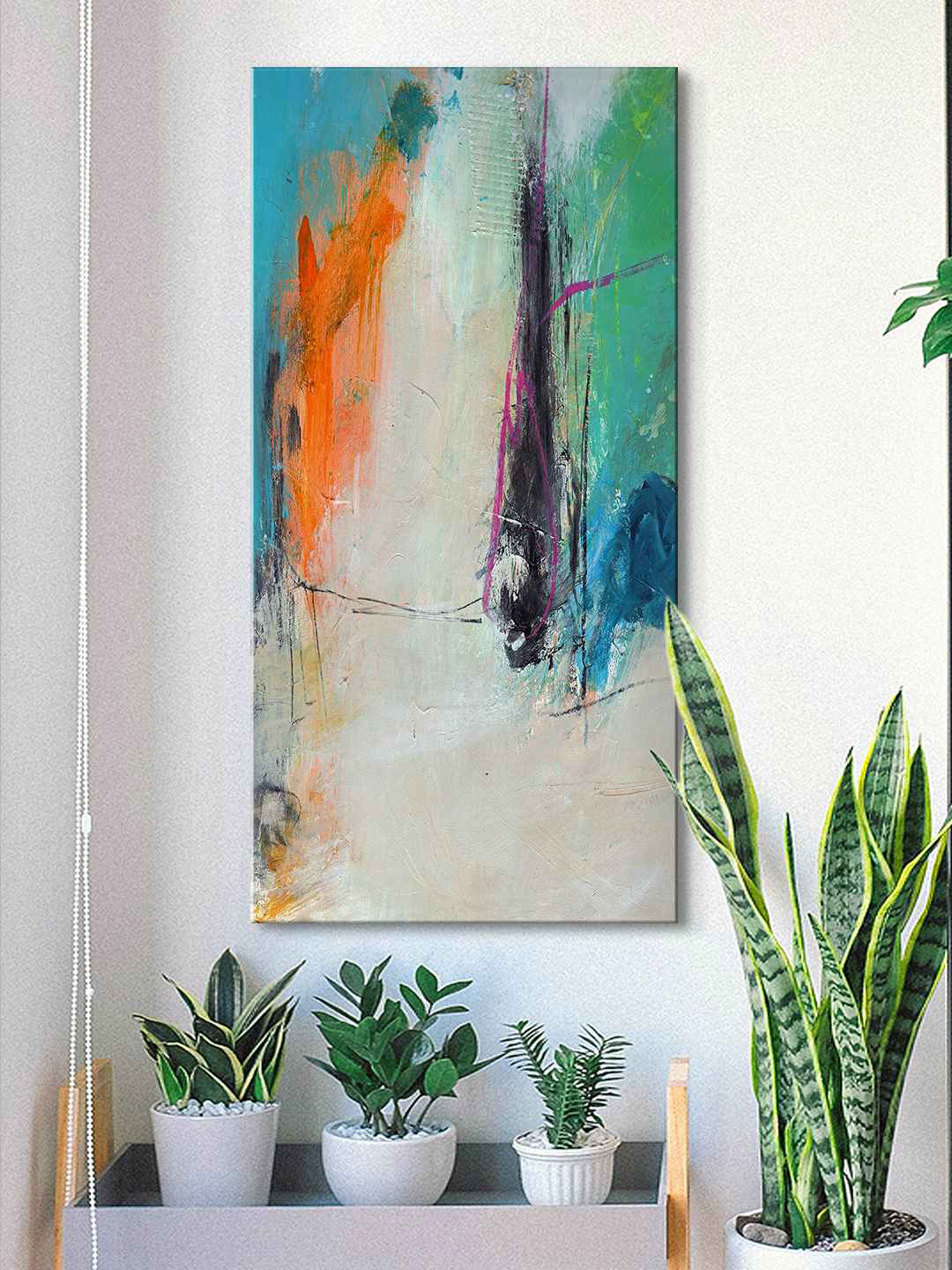 

999Store Grey & Blue Abstract Painting Canvas Wall Art