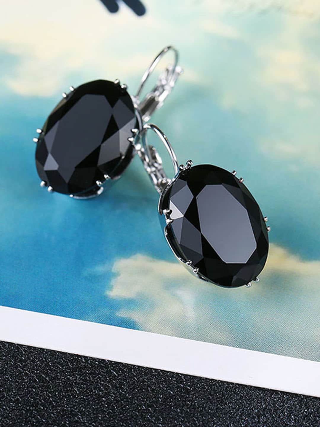 

OOMPH Cubic Zirconia Oval Drop Earrings, Silver