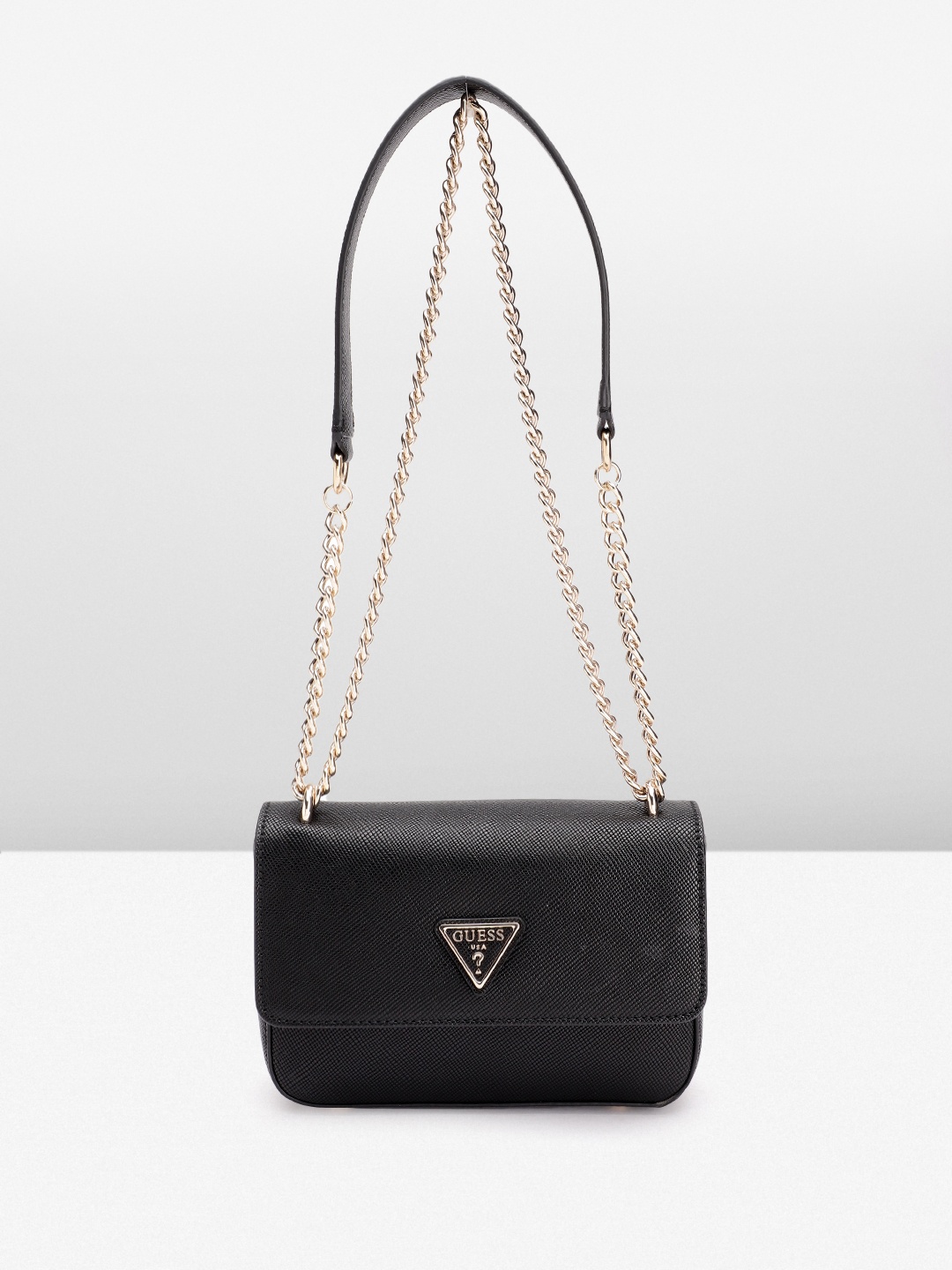 

GUESS Saffaino Textured Structured Sling Bag, Black