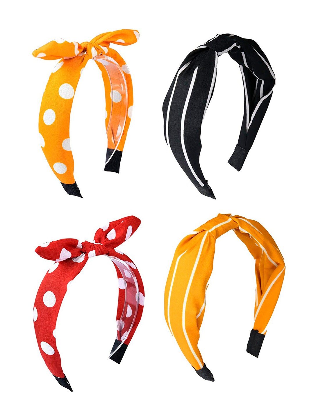 

OOMPH Women Black & Red Set of 4 Hairbands