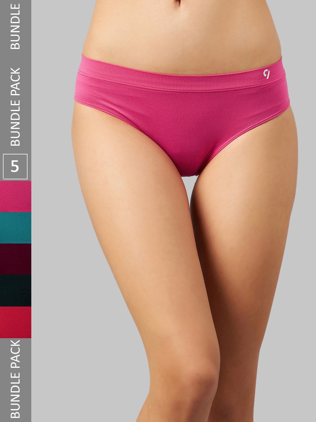 

C9 AIRWEAR Women Pack Of 5 Mid-Rise Sweat Absorption Bikini Briefs, Green