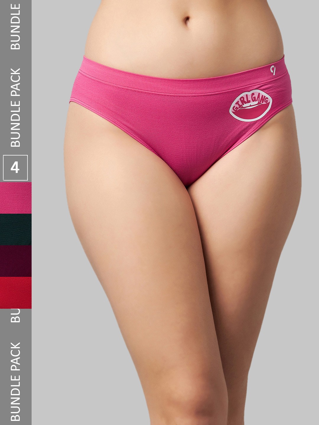 

C9 AIRWEAR Women Pack Of 4 Printed Mid-Rise Bikini Briefs, Pink