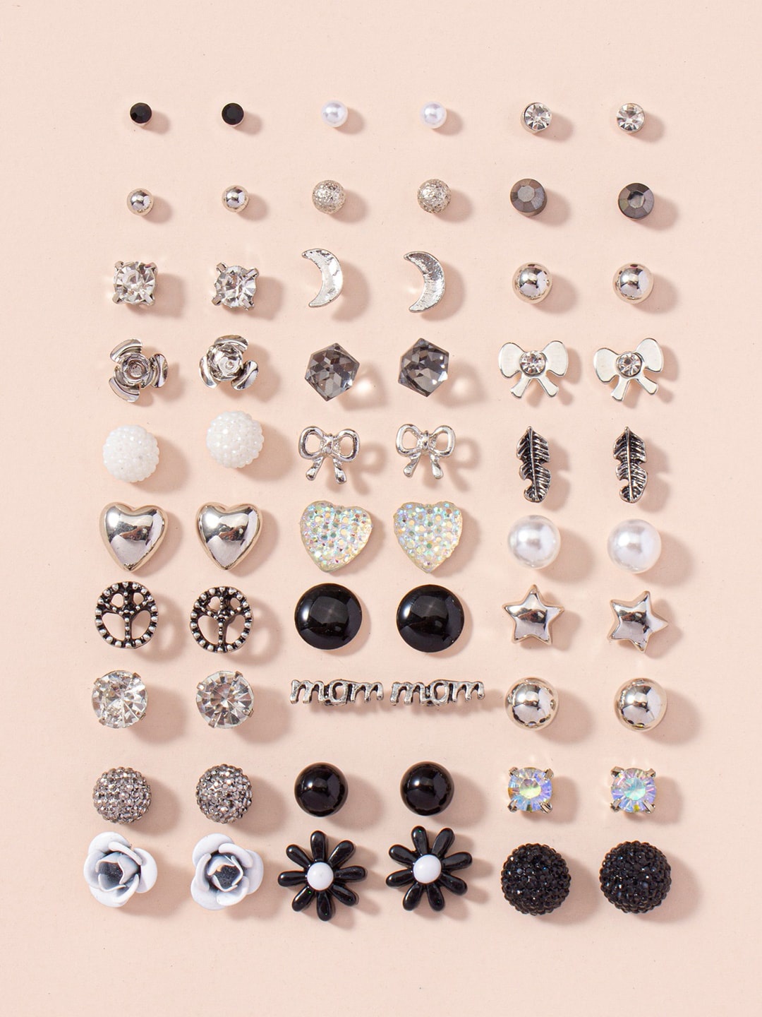 

Shining Diva Fashion Set of 30 Contemporary Studs Earrings, Multi