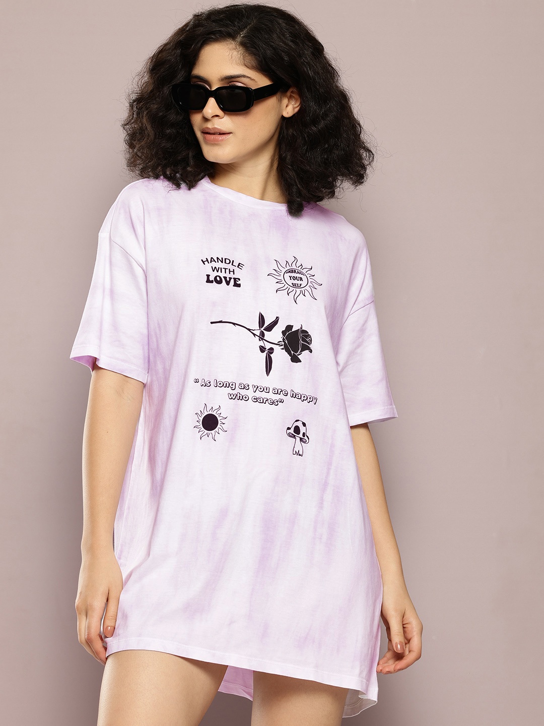 

Kook N Keech Printed T-shirt Mini Dress, White