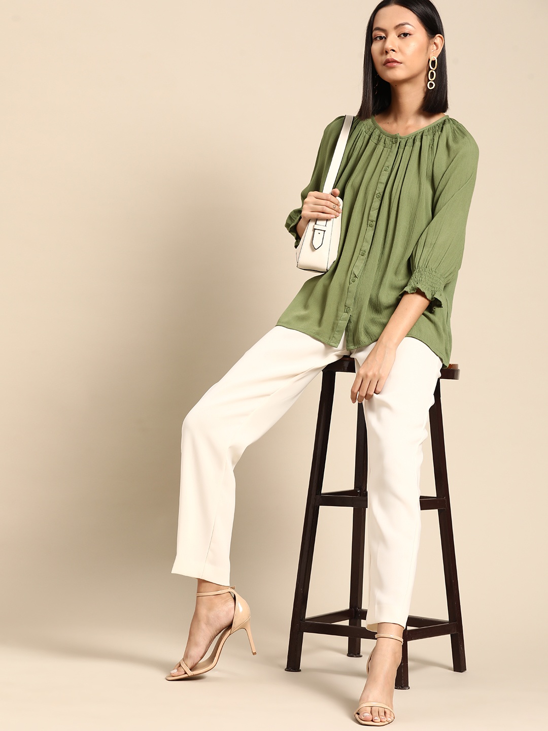 

all about you Raglan Sleeves Top, Green