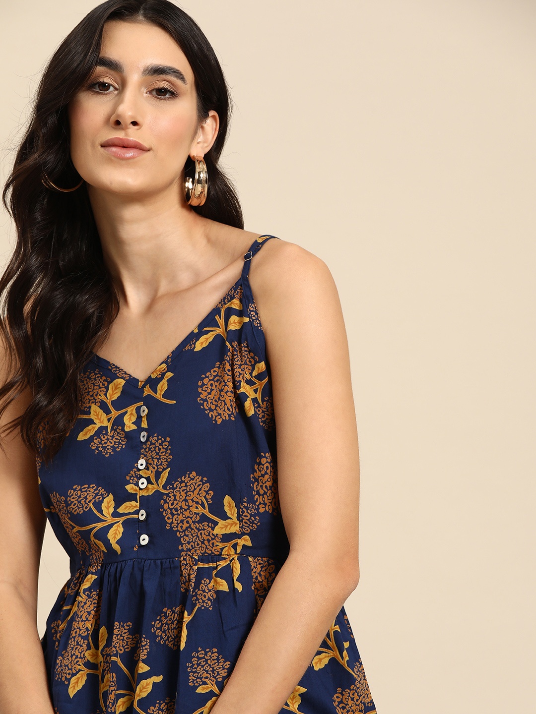 

all about you Cotton Floral Print Top, Blue