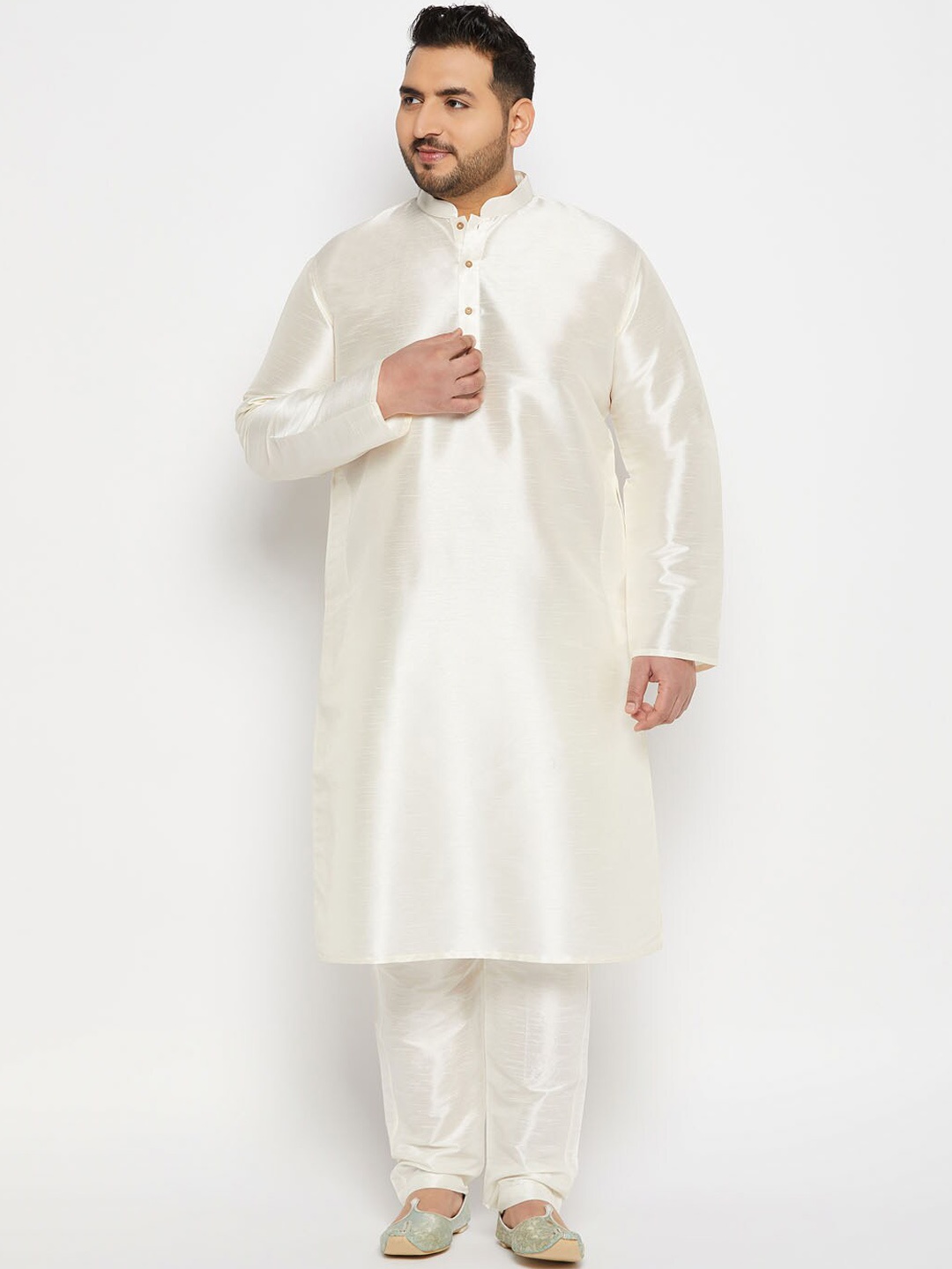 

VASTRAMAY Plus Size Kurta with Pyjama, Cream