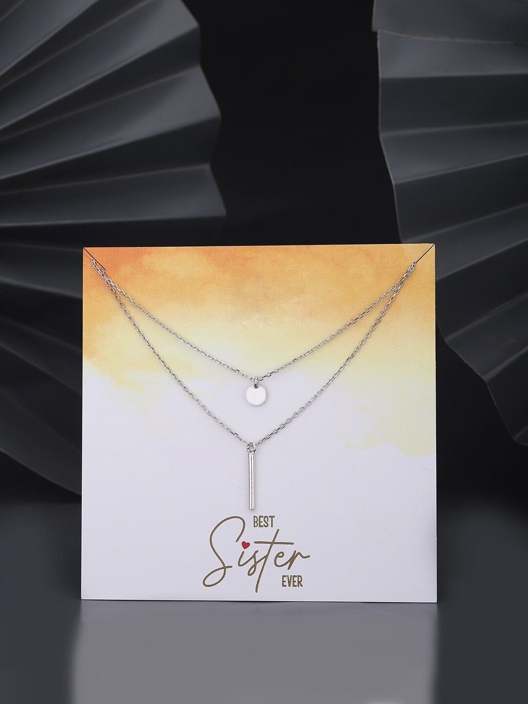 

Carlton London Rhodium-Plated Layered Minimal Necklace, Silver
