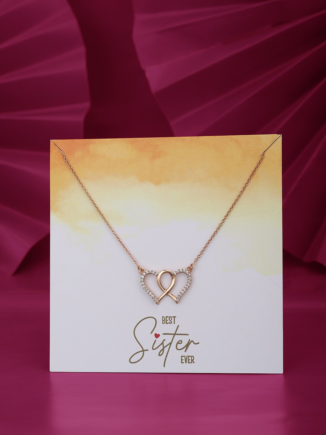 

Carlton London Rose Gold-Plated Cubic Zirconia Studded Necklace