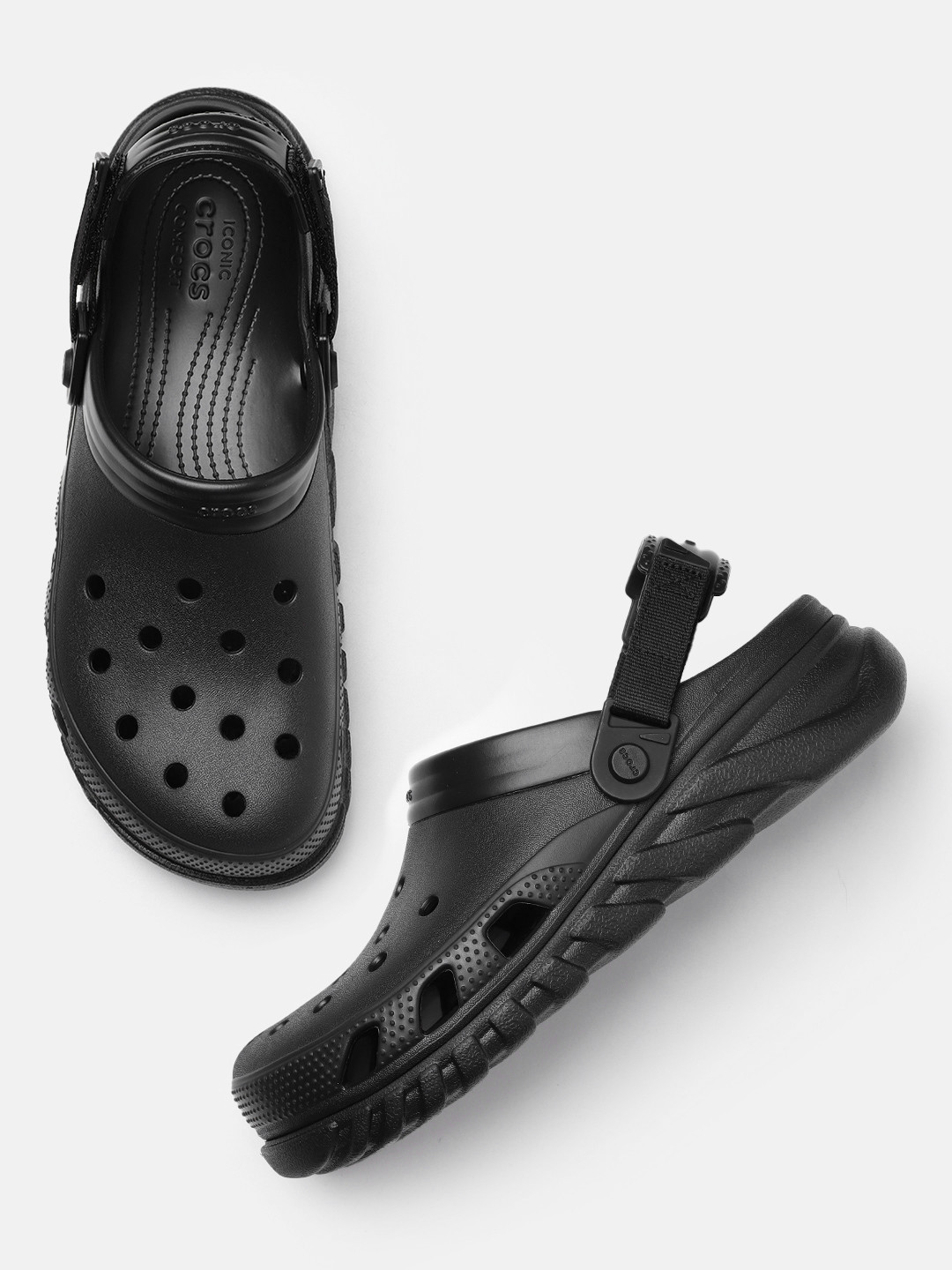 

Crocs Men Solid Laser Cut Croslite Clogs, Black