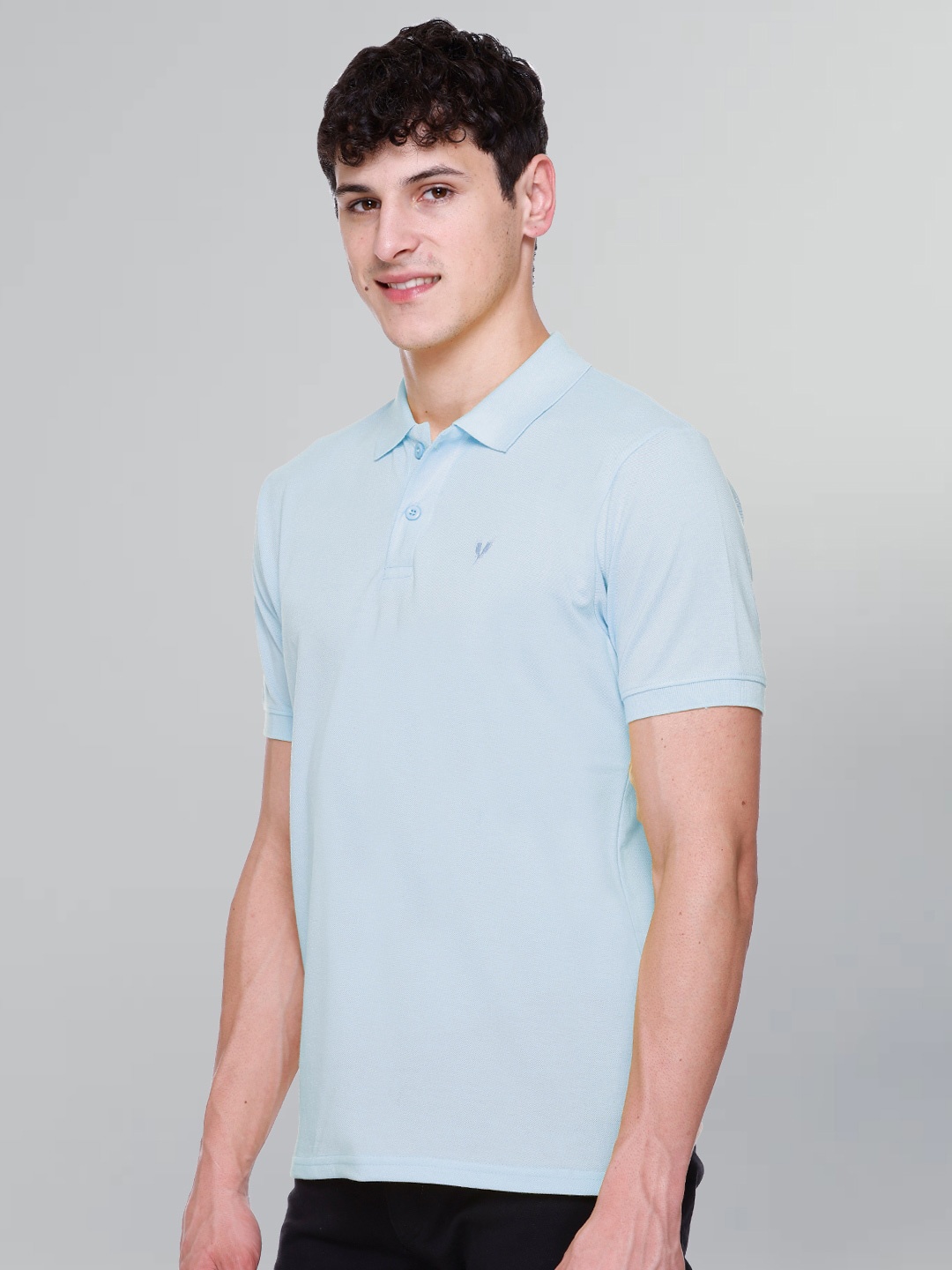 

GODFREY Polo Collar Rapid-Dry Cotton T-shirt, Turquoise blue