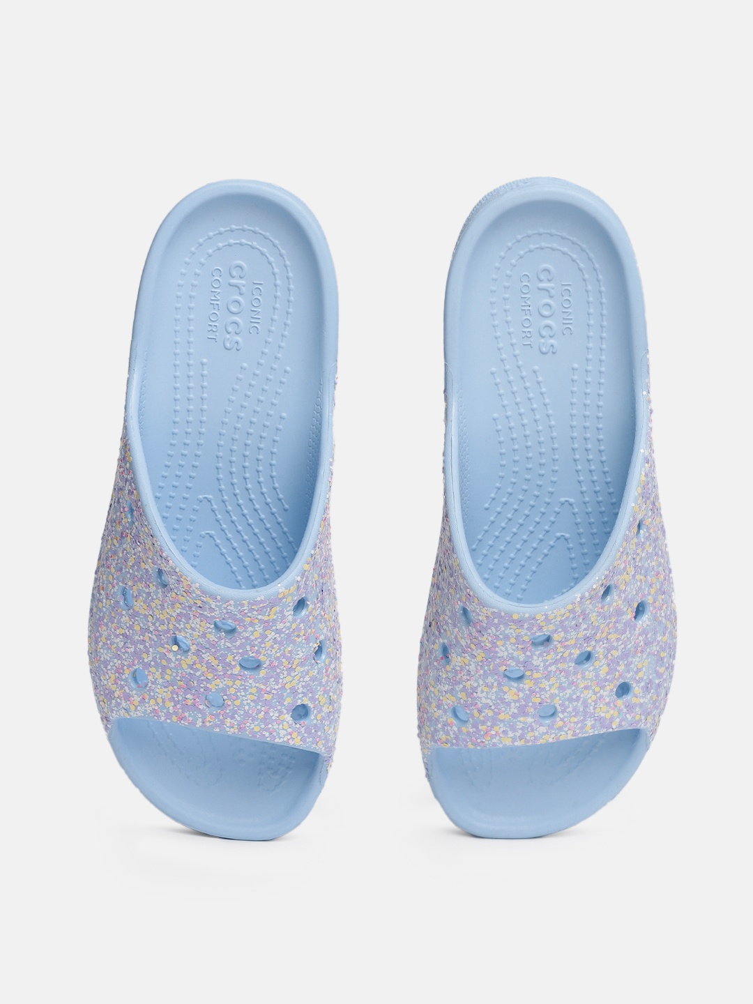 

Crocs Classic Platform Glitter Slide, Multi