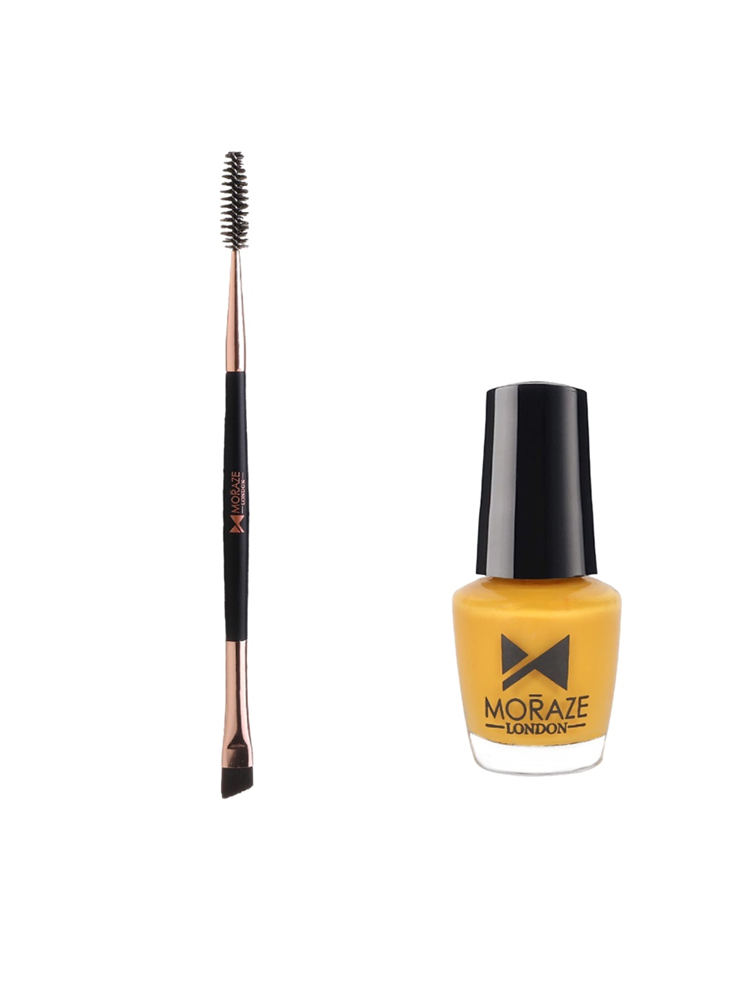 

Moraze Set of Nail Paint 5 ml - Sun with Double Ended Eyebrow Brush - Black, Yellow