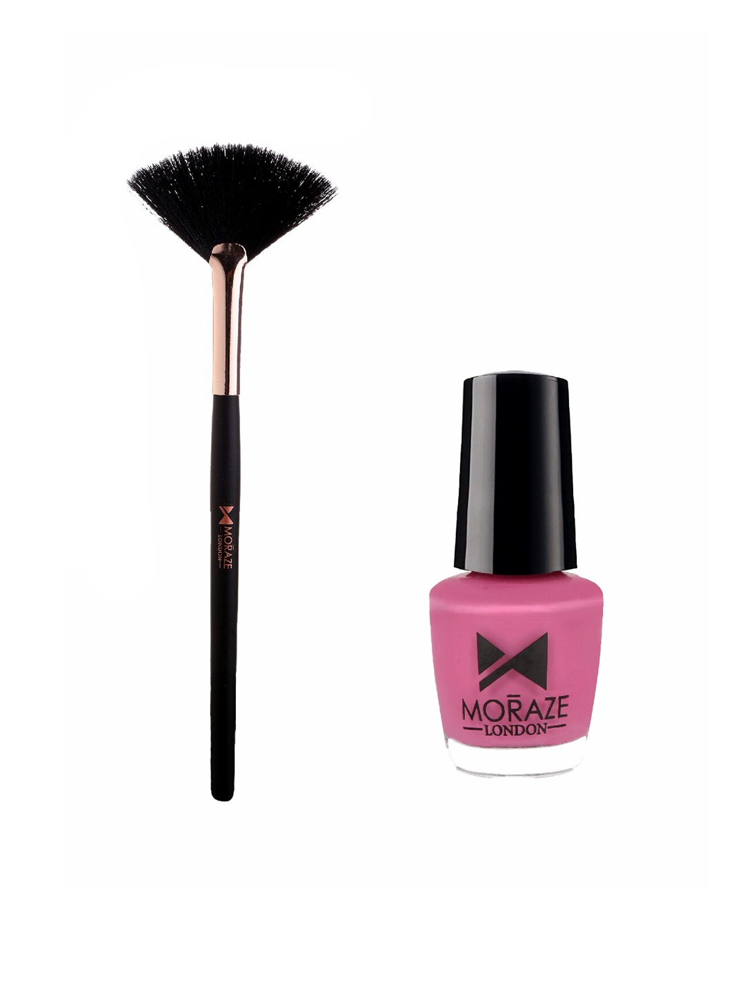 

Moraze Set of Fan Brush & Nail Paint 5 ml - You Make Me Blush, Pink