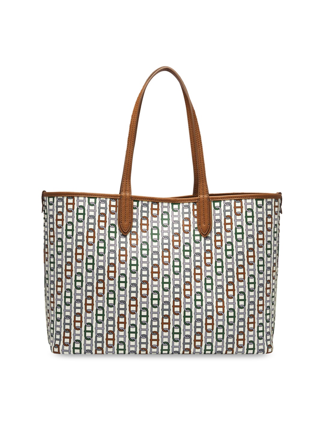

Fossil Printed Canvas Tote Bag, White