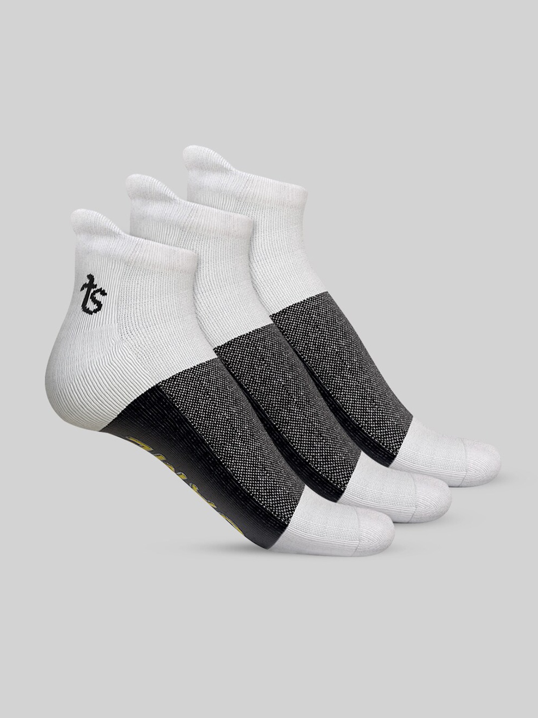 

TalkingSox Pack Of 3 Colourblocked Ankle-Length Socks, Grey