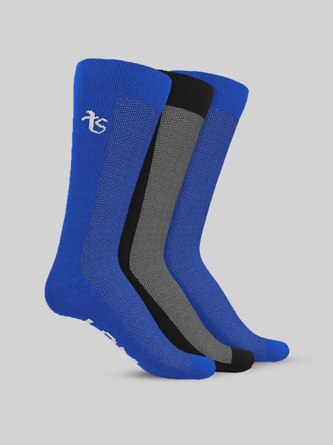 

TalkingSox Pack Of 3 Calf-Length Socks, Blue