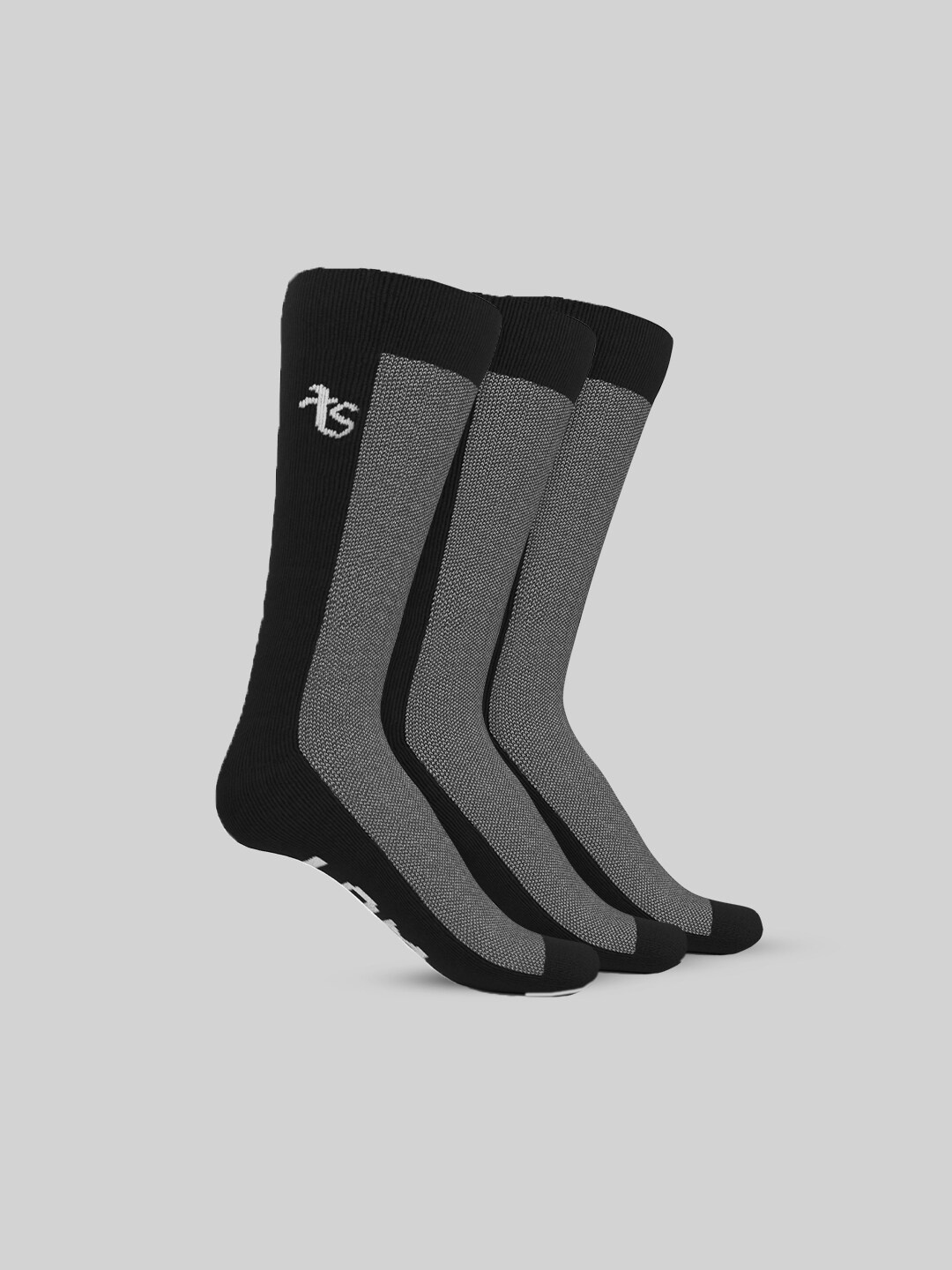 

TalkingSox Pack Of 3 Color-Blocked Calf-Length Socks, Grey