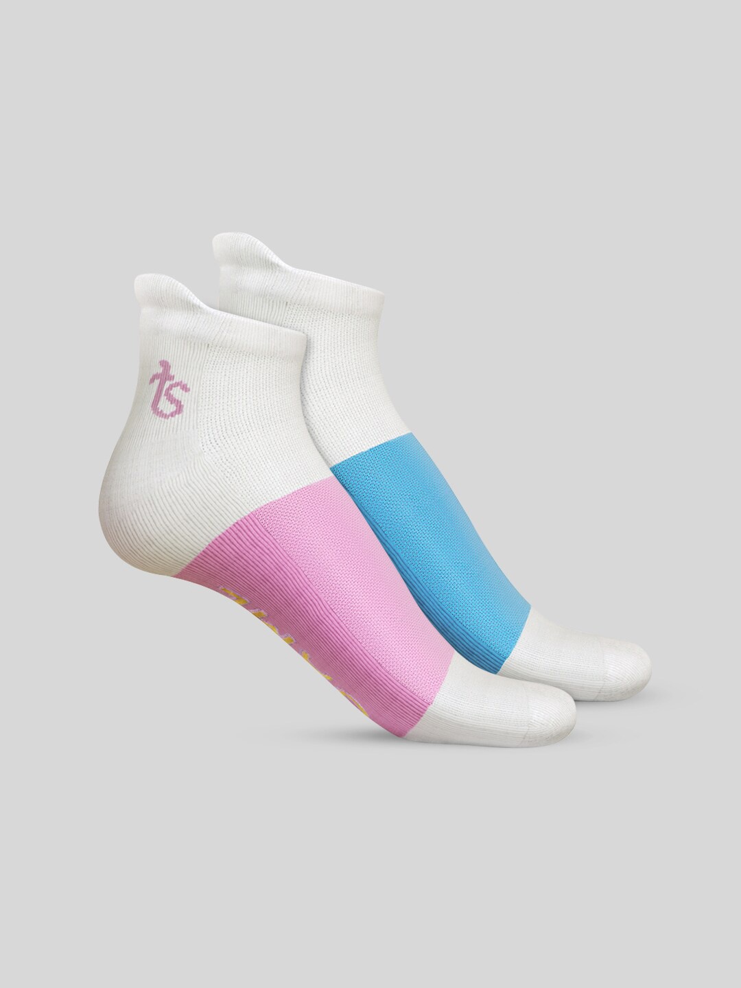 

TalkingSox Pack Of 2 Colourblocked Ankle-Length Socks, White