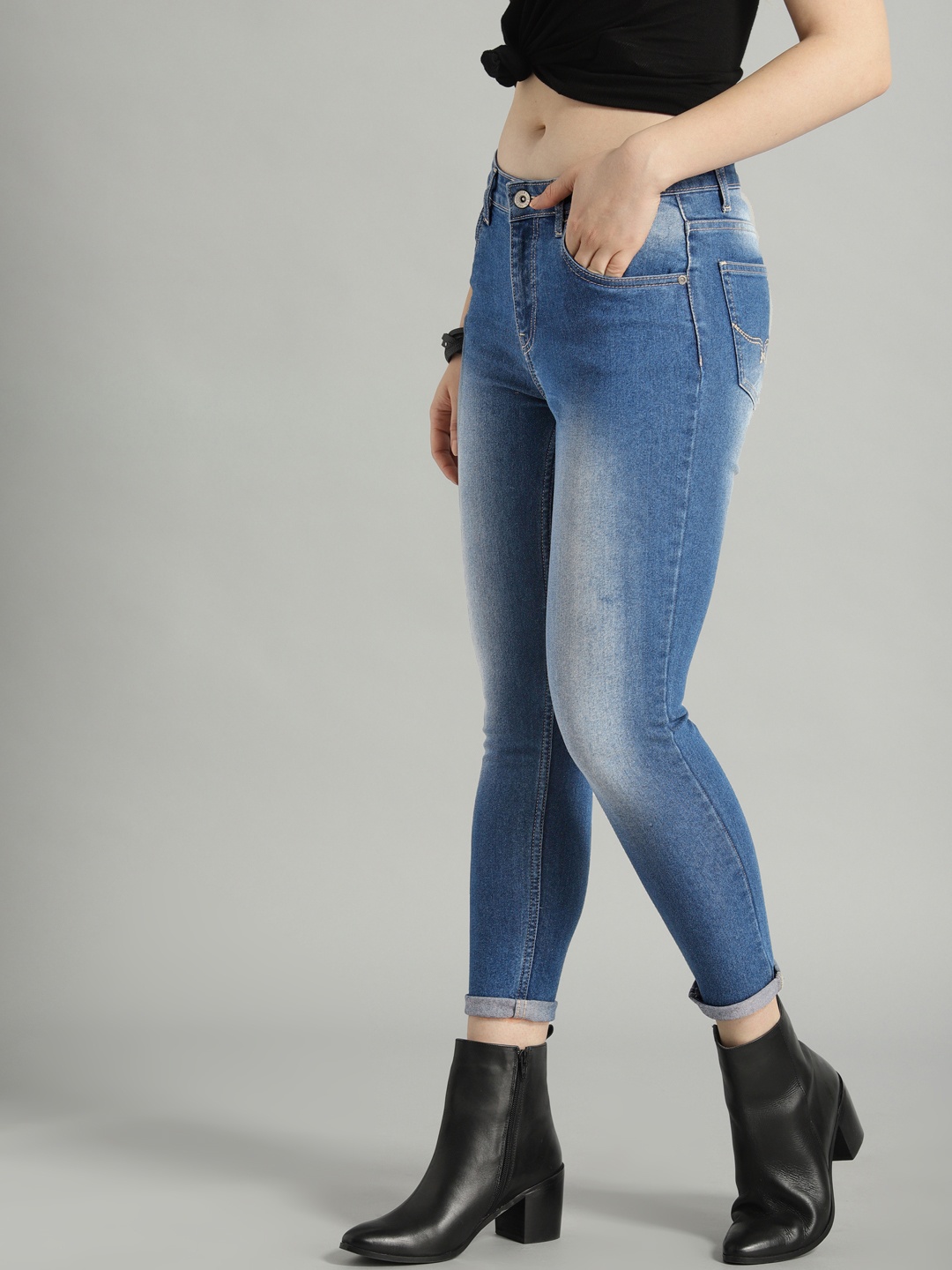 

Roadster Women Blue Skinny Fit Mid-Rise Clean Look Stretchable Jeans