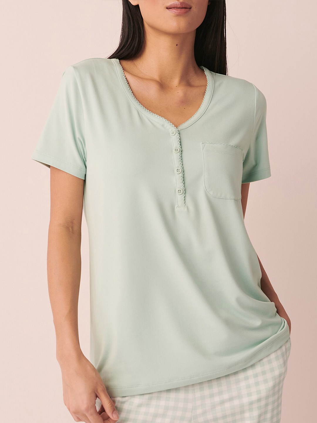 

La Vie en Rose Round Neck Short Sleeves T-shirt, Blue