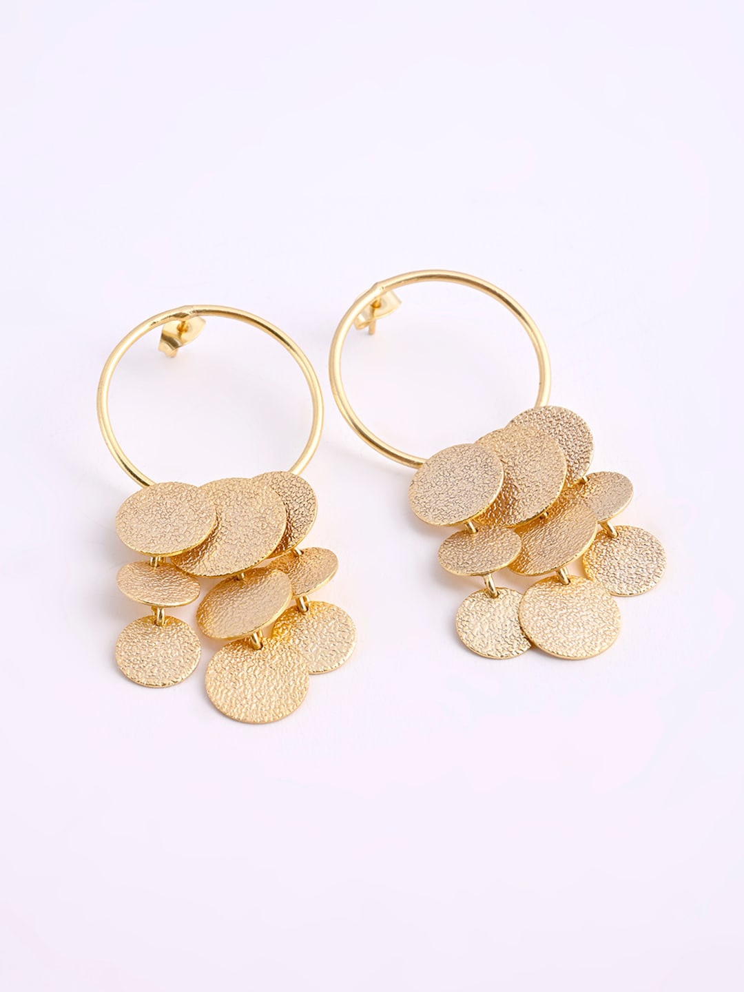 

XPNSV Gold-Plated Contemporary Drop Earrings