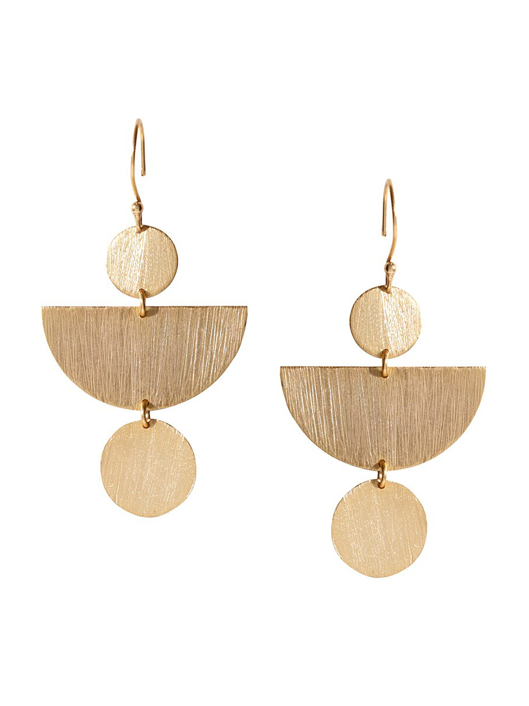 

XPNSV Gold-Toned Contemporary Drop Earrings