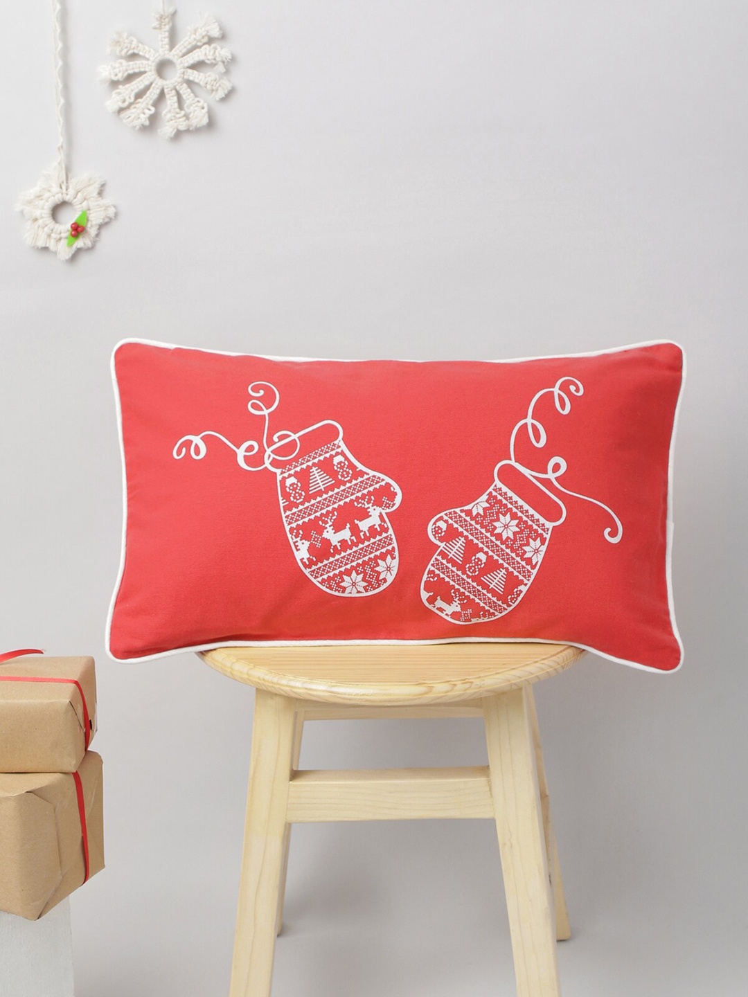 

The Yellow Dwelling Mittens Red & White Quirky Cotton Rectangle Cushion Covers