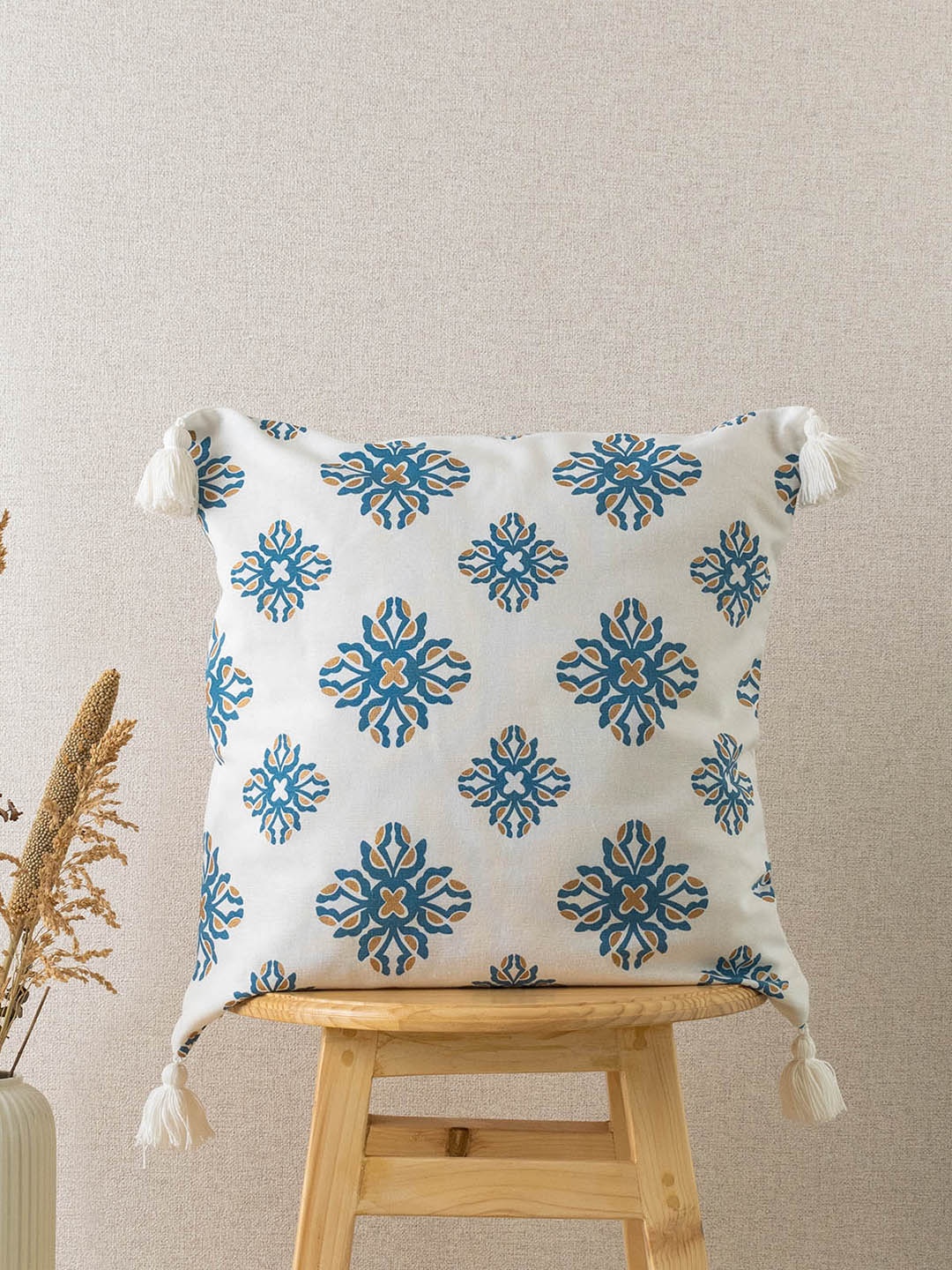

The Yellow Dwelling Mosaic Indigo Blue & White Floral Cotton Square Cushion Covers