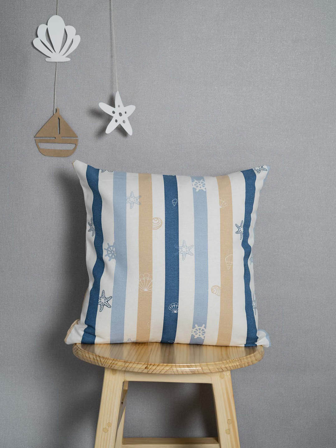 

The Yellow Dwelling Beach Day Navy Blue & White Striped Cotton Square Cushion Covers