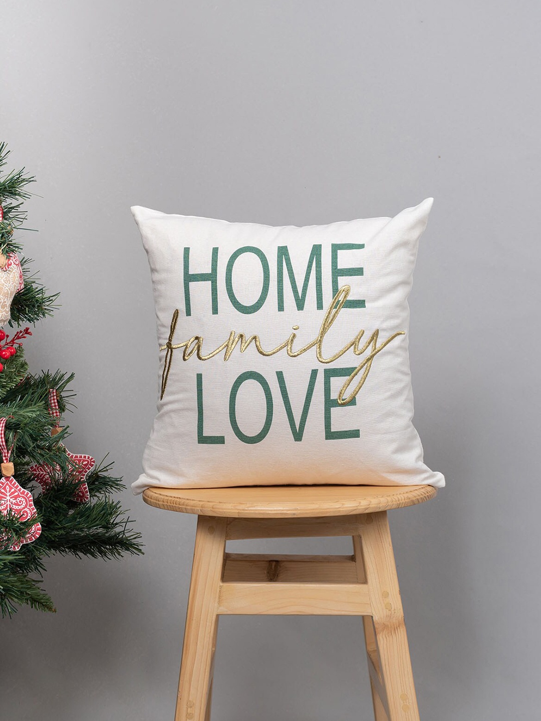 

The Yellow Dwelling Seasons Carol Red & White Printed Cotton Square Cushion Covers