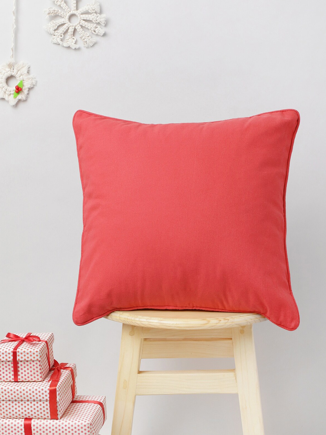 

The Yellow Dwelling Cherry Red Cotton Square Cushion Covers