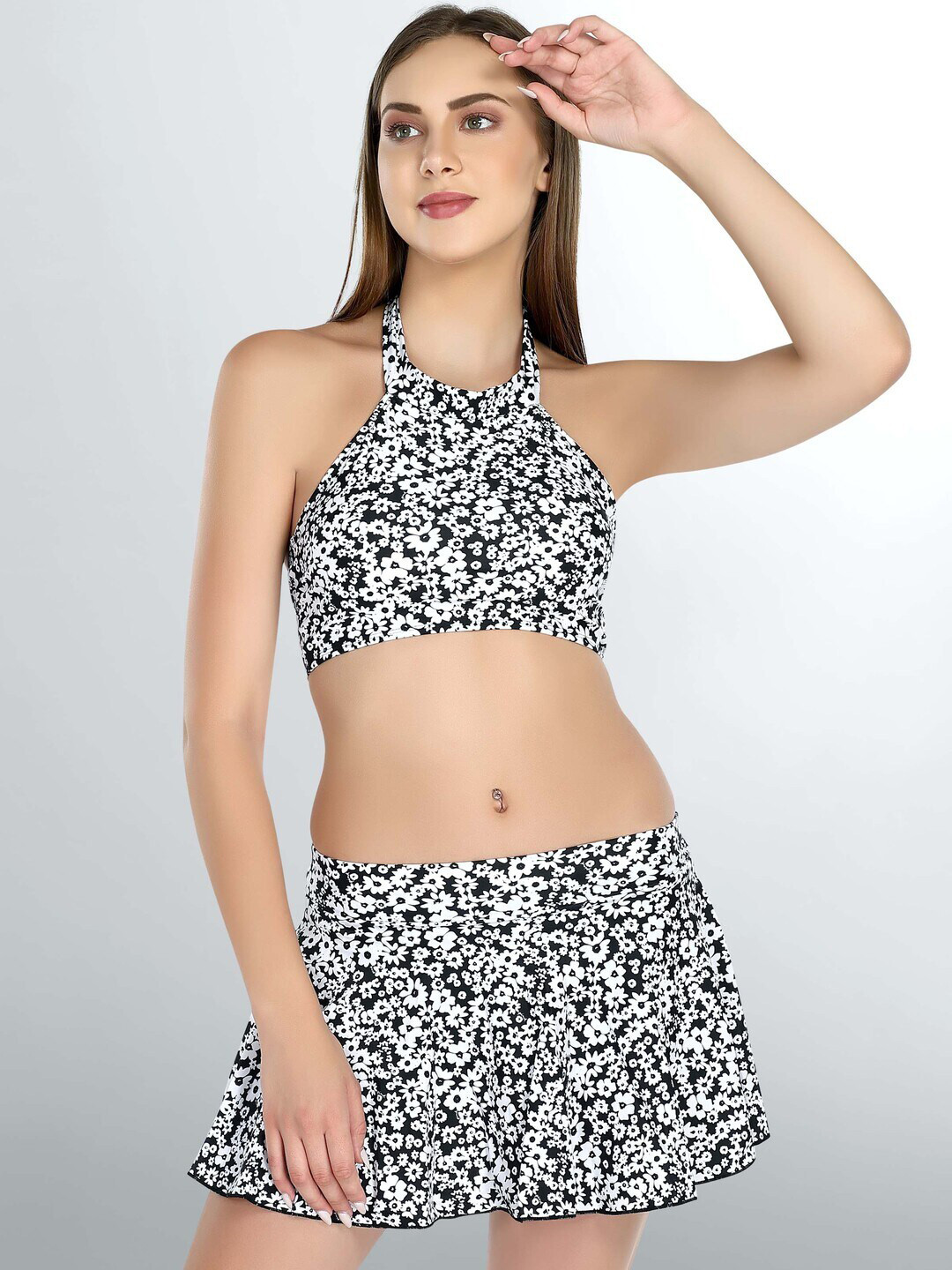 

Addery Printed Two Piece Swim Set, White