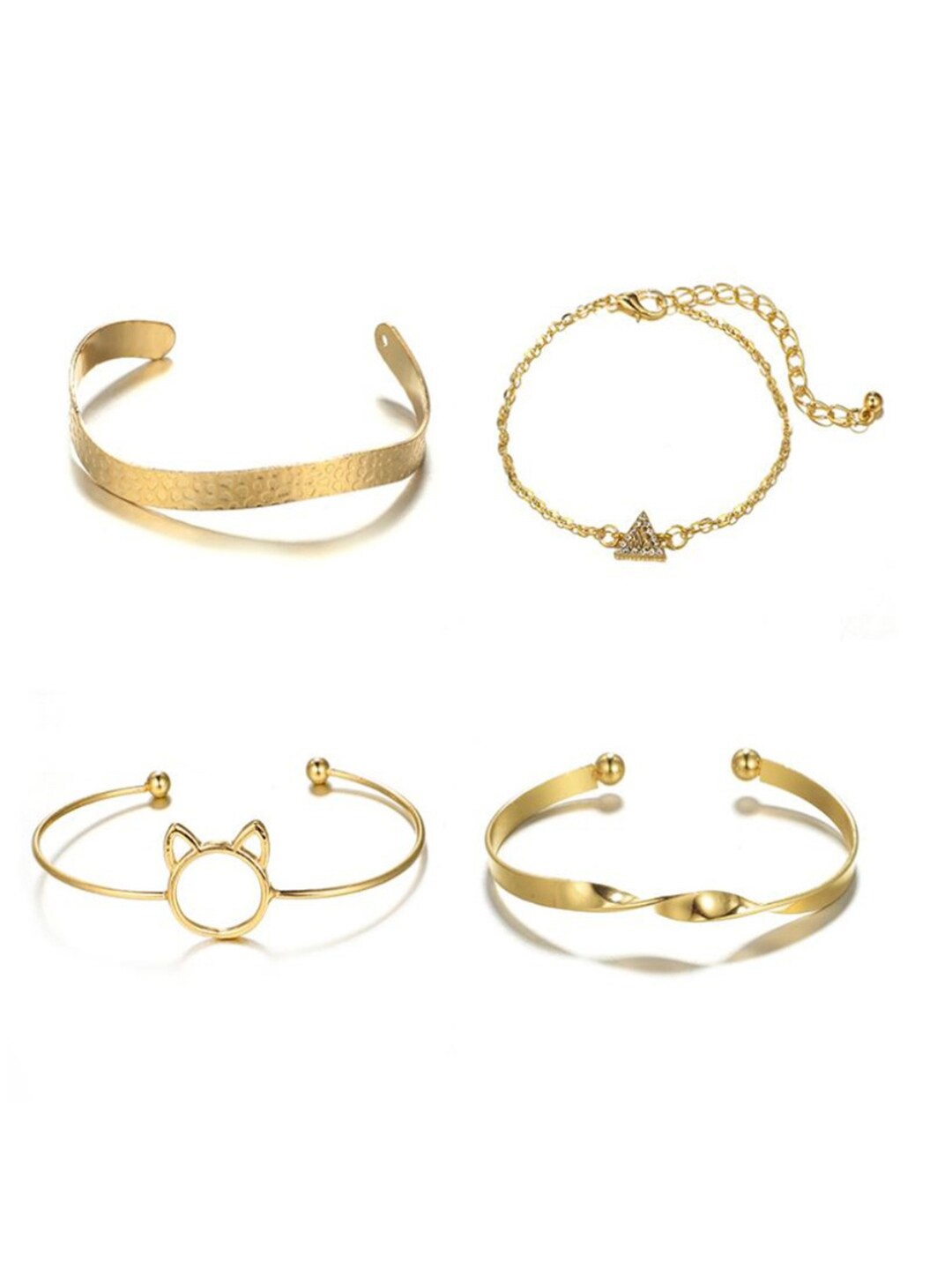 

Scintillare By Sukkhi Women Set Of 4 Gold-Plated Link Bracelets