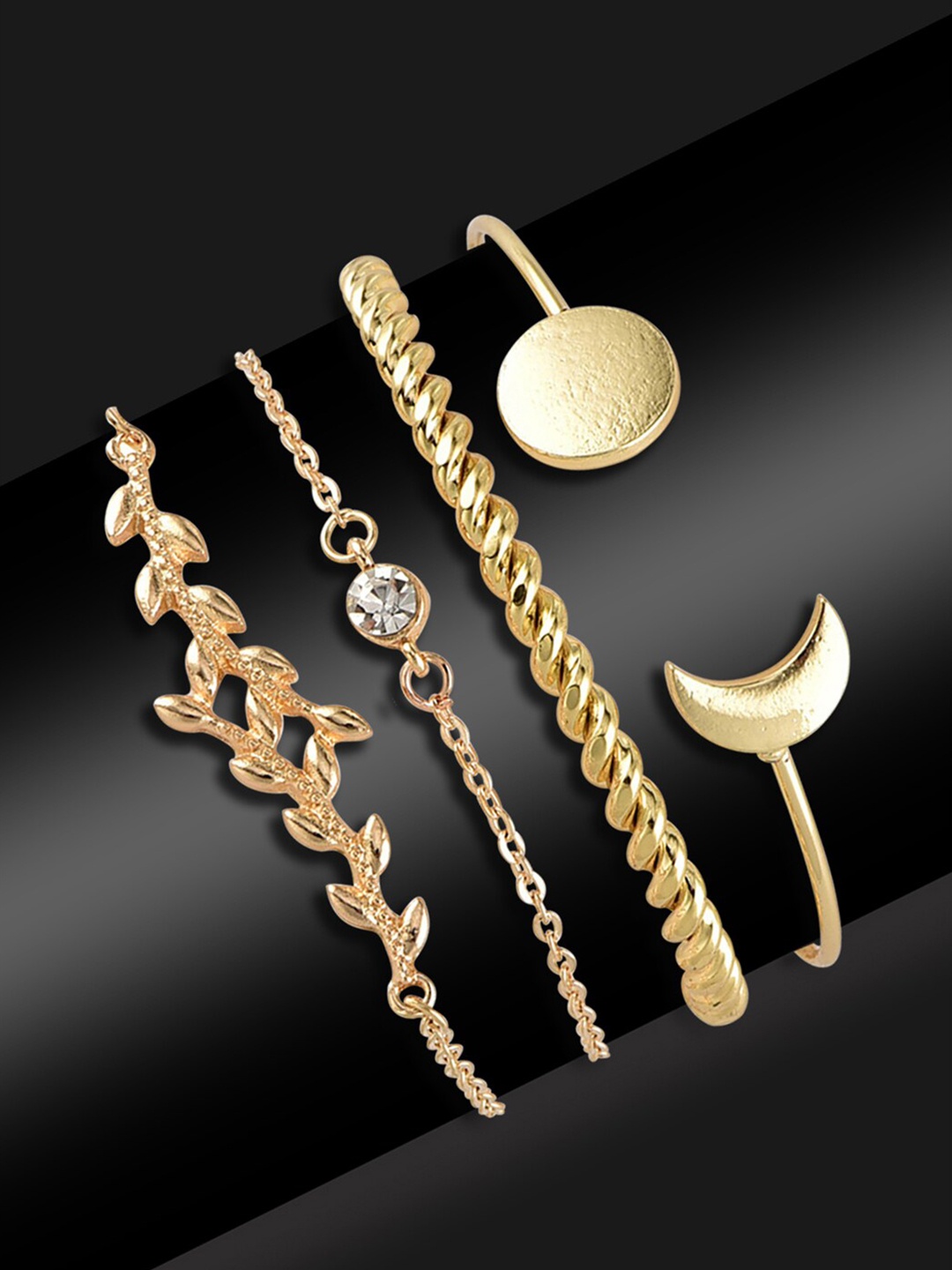 

Scintillare By Sukkhi Women Set Of 4 Gold-Plated Link Bracelets