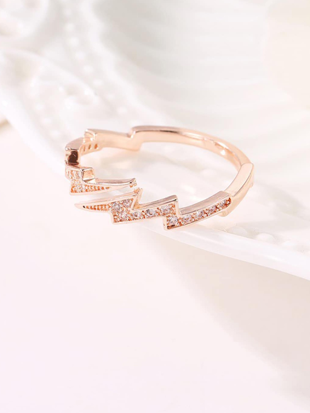 

Scintillare By Sukkhi Rose Gold-Plated Stone-Studded Finger Rings