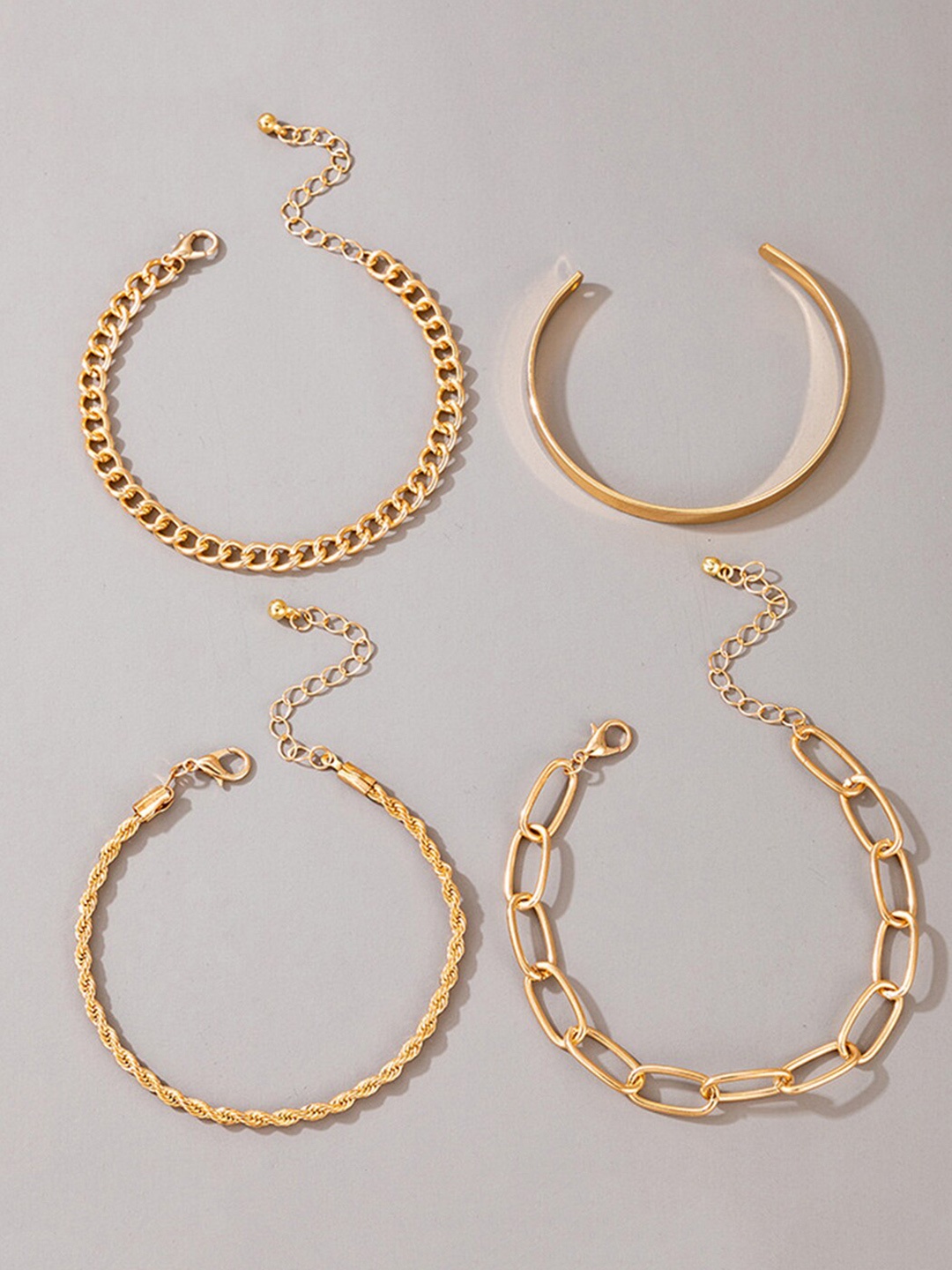 

Scintillare By Sukkhi Women Set Of 4 Gold-Plated Link Bracelets