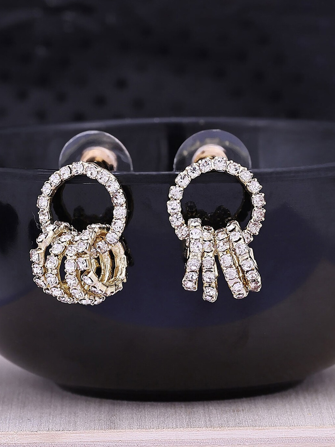 

Scintillare By Sukkhi Gold-Plated Circular Studs Earrings
