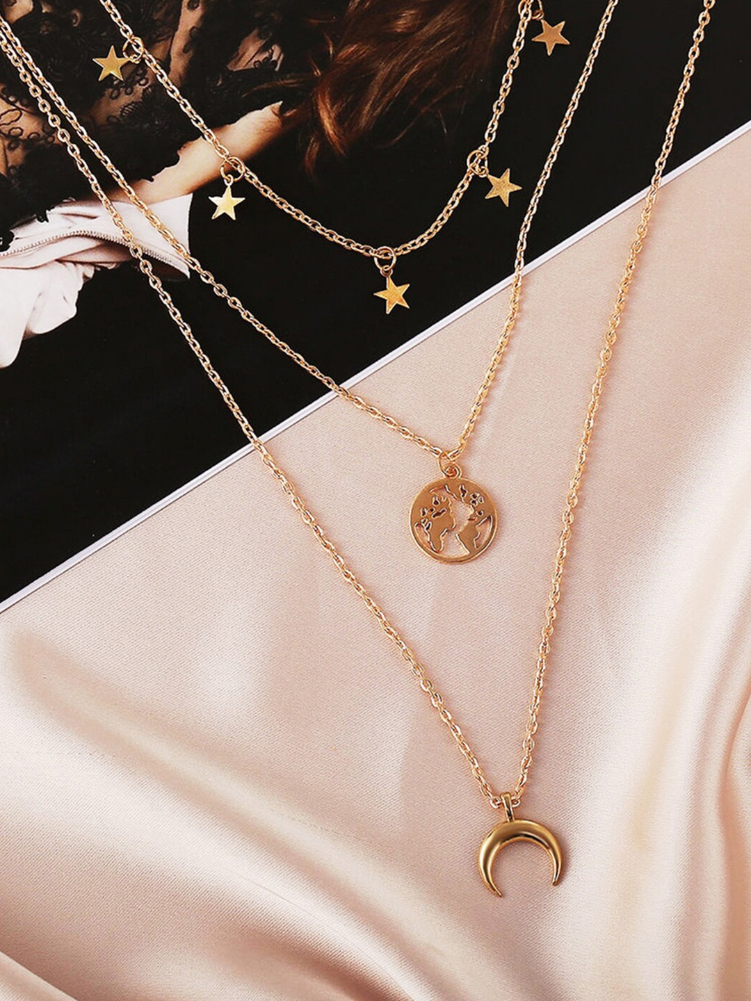 

Scintillare By Sukkhi Gold-Plated Tripal Layered Necklace