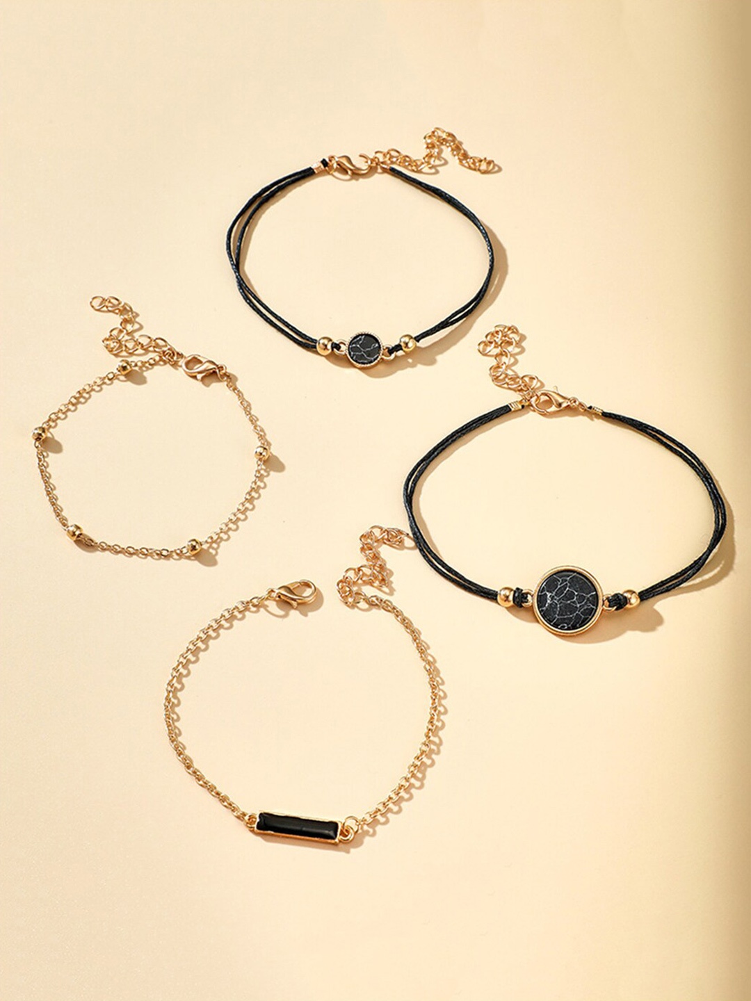 

Scintillare By Sukkhi Women Set Of 4 Gold-Plated Link Bracelets