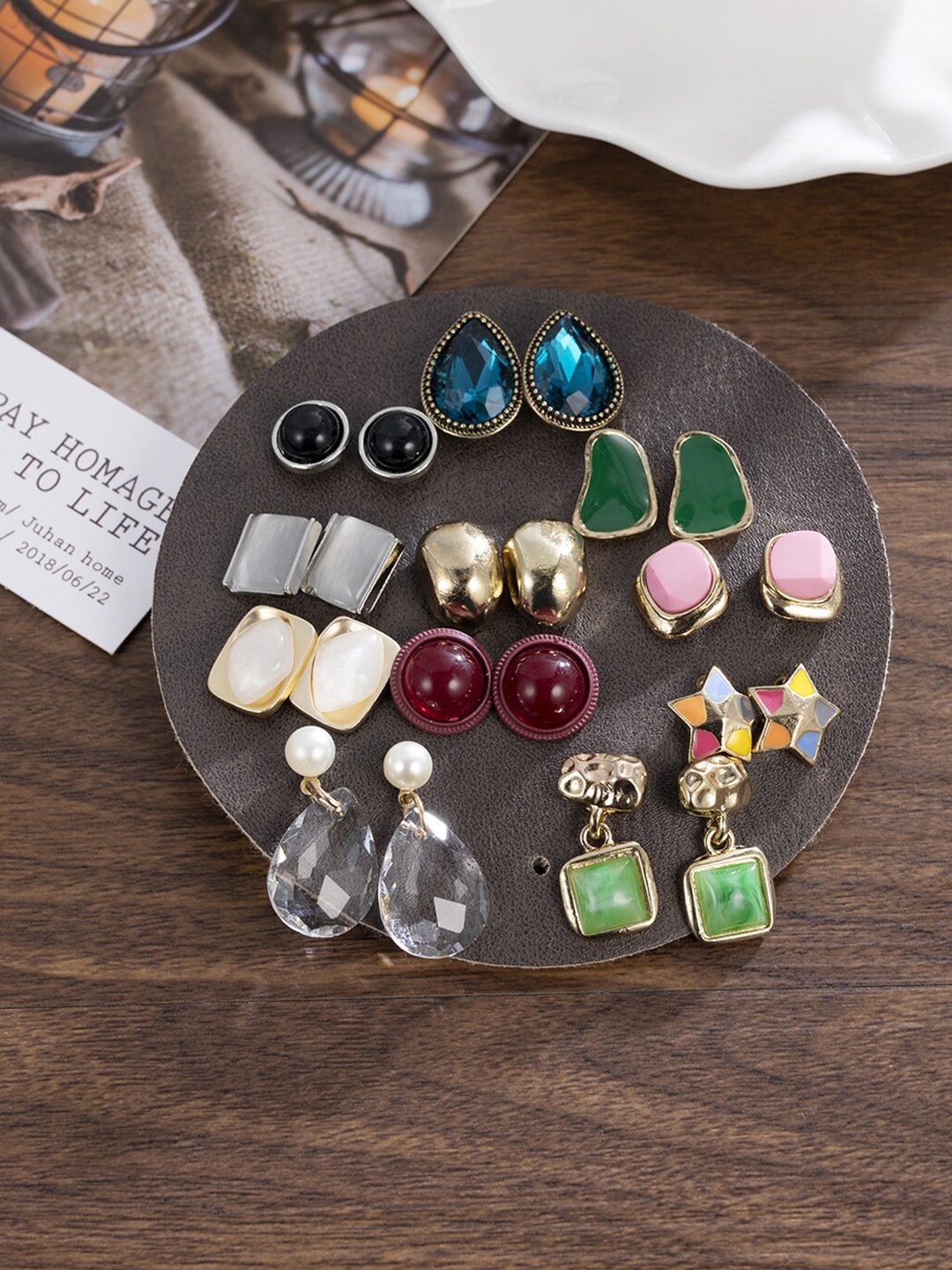 

Scintillare By Sukkhi 11Pcs Gold-Plated Circular Earrings