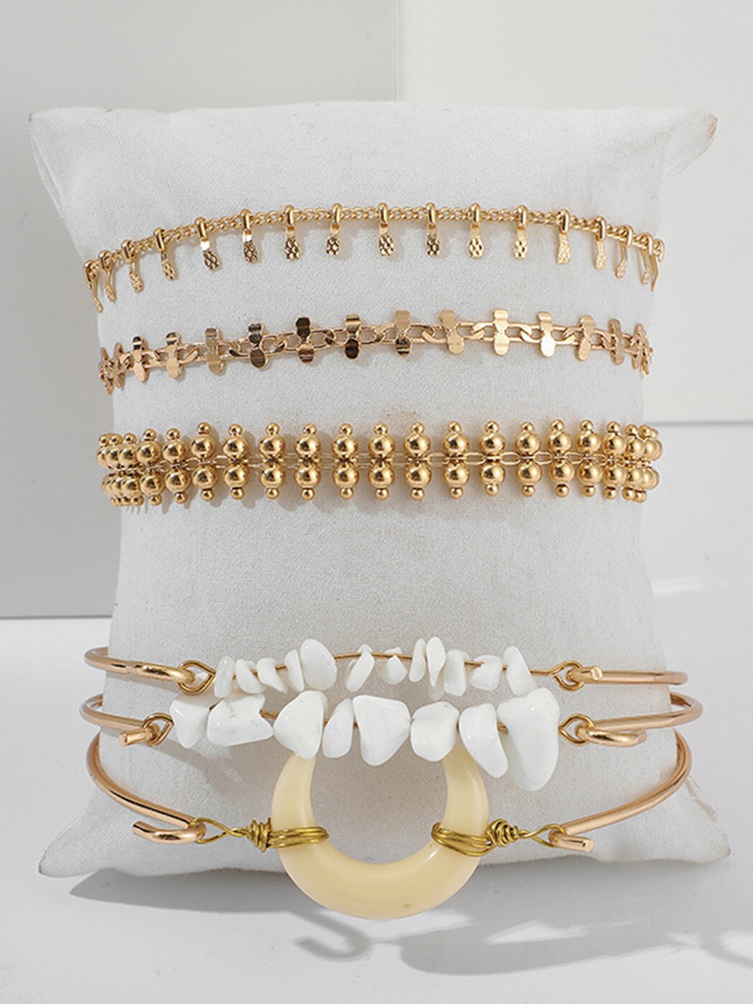 

Scintillare By Sukkhi Women Set Of 6 Gold-Plated Link Bracelets