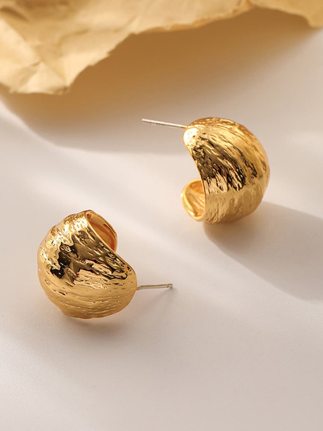 

Scintillare By Sukkhi Gold-Plated Contemporary Half Hoop Earrings